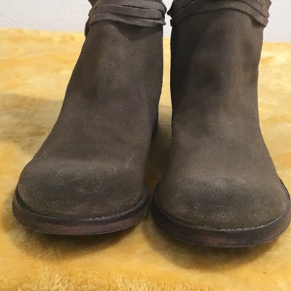 EUC FREE PEOPLE Wrap Around Tie Style Suede Boots 7.5” Shaft Height - Picture 6 of 11